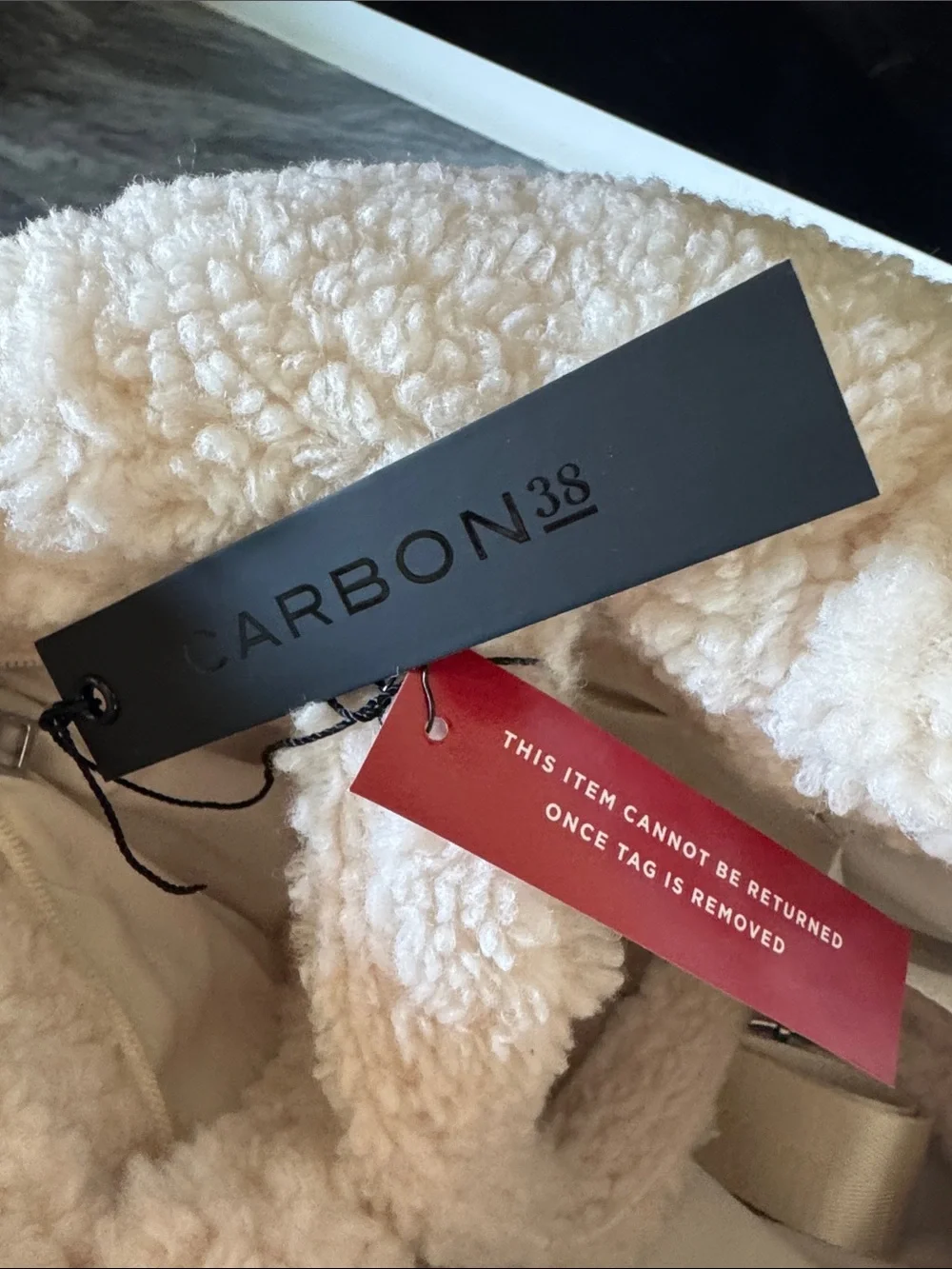 Carbon38 Plush Cream Sherpa Crossbody Bag